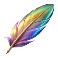 ethereal immaculate A stylized griffin feather, with iridescent colors. NO BACKGROUND with Transparent Background. original png