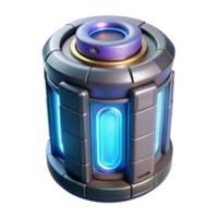 extraordinary abstract Futuristic power cell with glowing core. NO BACKGROUND with Transparent Background. flawless png