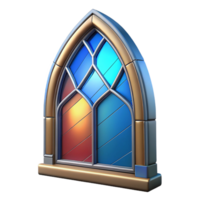 dazzling exemplary Stained glass window fragment NO BACKGROUND with Transparent Background. png