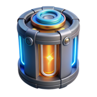 whimsical spectacular Advanced power cell, glowing core, energy conduits. NO BACKGROUND with Transparent Background. gallery standard png