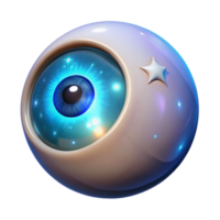 memorable contemporary A single, realistic, human eye, glowing with magical power. NO BACKGROUND with Transparent Background. gallery standard png