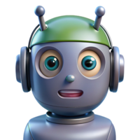 harmonious vibrant Robot head, android, realistic skin, expressive eyes. NO BACKGROUND with Transparent Background. professional png