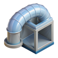 exceptional modern CAD model of a ventilation duct NO BACKGROUND with Transparent Background. sharp png