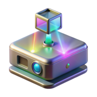passionate sumptuous Holographic projector displaying a 3D image, NO BACKGROUND with Transparent Background. professional png