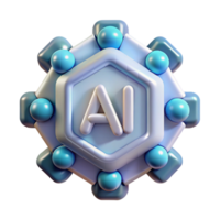 whimsical enchanting Artificial intelligence logo hologram, NO BACKGROUND with Transparent Background. handcrafted png