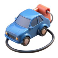dazzling retro Electric car charging cable plugged into a car, NO BACKGROUND with Transparent Background. flawless png