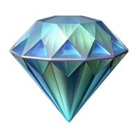 timeless mid-century A single diamond, brilliantly cut and sparkling. NO BACKGROUND with Transparent Background. 4K png
