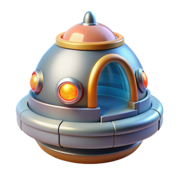 squisito ambita navicella spaziale fuga baccello con schiudere e emergenza luci no sfondo con trasparente sfondo. png