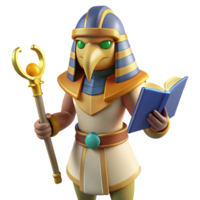 exquisite artistic Thoth, Egyptian god of writing and knowledge NO BACKGROUND with Transparent Background. fine detail png