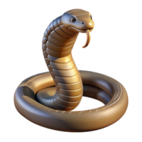 ethereal magnificent A coiled king cobra snake, NO BACKGROUND with Transparent Background. studio quality png
