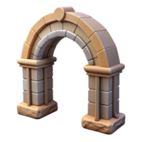 exquisite creative Stone archway, Romanesque style, NO BACKGROUND with Transparent Background. studio quality png