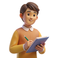 hypnotic dreamy futuristic College student writing in notebook NO BACKGROUND with Transparent Background. luxury png