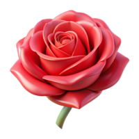 harmonious elegant A single red rose, intricately detailed, NO BACKGROUND with Transparent Background. crisp png