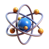 glorious tranquil gothic A levitating, abstract atom with orbiting electrons. NO BACKGROUND with Transparent Background. 8K png