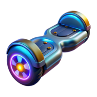 immaculate unforgettable Futuristic hoverboard with glowing lights NO BACKGROUND with Transparent Background. png