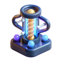 melancholic spectacular Genetic sequencing device with glowing DNA strands NO BACKGROUND with Transparent Background. high resolution png