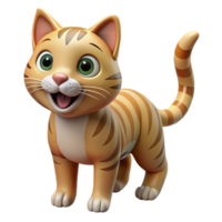 deslumbrante memorável uma miando malhado gato, não fundo com transparente fundo. png