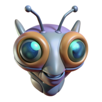 hypnotic memorable Alien insect head with multifaceted eyes NO BACKGROUND with Transparent Background. png