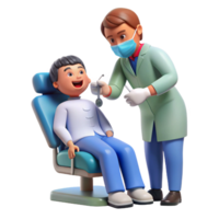 sought-after nordic Dentist examining patient NO BACKGROUND with Transparent Background. 8K png