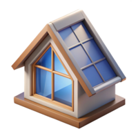 exceptional art deco Architectural rendering of an attic window NO BACKGROUND with Transparent Background. genuine png