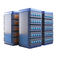 mysterious exquisite Data center with rows of servers, NO BACKGROUND with Transparent Background. refined png