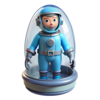 immaculate gothic Cryogenically frozen astronaut in a stasis pod NO BACKGROUND with Transparent Background. high quality png