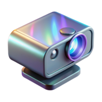 playful gorgeous Holographic projector with a rotating lens. NO BACKGROUND with Transparent Background. expertly shot png