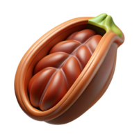 passionate glorious Cocoa bean pod, opened NO BACKGROUND with Transparent Background. original png