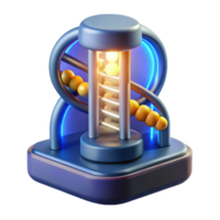 sumptuous passionate gothic Genetic sequencing device with glowing DNA strands NO BACKGROUND with Transparent Background. artisan png
