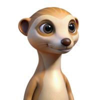 enchanting tranquil retro A curious meerkat, NO BACKGROUND with Transparent Background. top-tier png