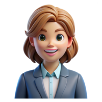 romantic elegant Smiling business woman, professional attire, NO BACKGROUND with Transparent Background. high resolution png