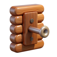 pristine sought-after Log cabin wooden door handle, NO BACKGROUND with Transparent Background. png