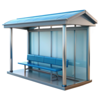 bold beautiful Bus stop shelter, glass and metal, NO BACKGROUND with Transparent Background. elite png