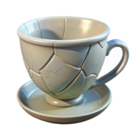 wonderful remarkable A cracked porcelain teacup, NO BACKGROUND with Transparent Background. png