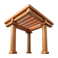 tranquil vibrant Wooden pergola beam, weathered texture, NO BACKGROUND with Transparent Background. crisp png