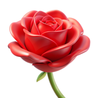 unparalleled retro A single red rose, intricately detailed, NO BACKGROUND with Transparent Background. sharp png
