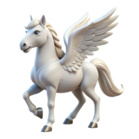 ethereal pristine Pegasus, winged horse, white coat, NO BACKGROUND with Transparent Background. masterfully captured png