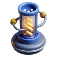 ethereal hypnotic Genetic sequencing device with glowing DNA strands NO BACKGROUND with Transparent Background. genuine png
