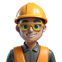 hypnotic abstract Construction worker wearing safety glasses NO BACKGROUND with Transparent Background. precision png