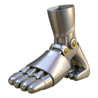 standout renaissance Robot foot, metallic, articulated toes, non-slip sole. NO BACKGROUND with Transparent Background. impeccable png