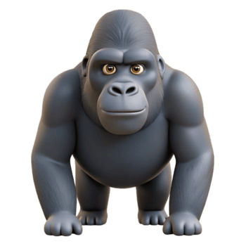 ipnotico calma Gotico un' realistico interpretazione di un' gorilla no sfondo con trasparente sfondo. acuto png