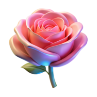 enchanting celebrated A single, perfect rose, with glowing petals. NO BACKGROUND with Transparent Background. png