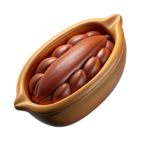 magnificent iconic Cocoa bean pod, opened NO BACKGROUND with Transparent Background. png