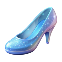 glorious mysterious surreal Single glass slipper, sparkling, delicate design, NO BACKGROUND with Transparent Background. 8K png