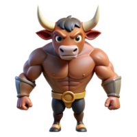 mesmerizing exemplary Minotaur, half-bull, half-man, NO BACKGROUND with Transparent Background. png