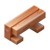 sought-after baroque CAD rendering of a wood beam NO BACKGROUND with Transparent Background. 4K png