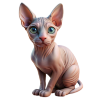 captivating whimsical surreal A Sphynx cat, hairless and wrinkled. NO BACKGROUND with Transparent Background. high quality png