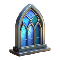 impressionante arte deco arquitetônico Renderização do uma manchado vidro janela não fundo com transparente fundo. 4k png