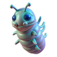 distinto retro estrangeiro larva, bioluminescente, segmentado corpo, pulsante. não fundo com transparente fundo. Prêmio png