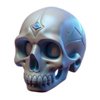 wonderful ethereal coastal A single, realistic human skull, adorned with magical runes. NO BACKGROUND with Transparent Background. ultra HD png